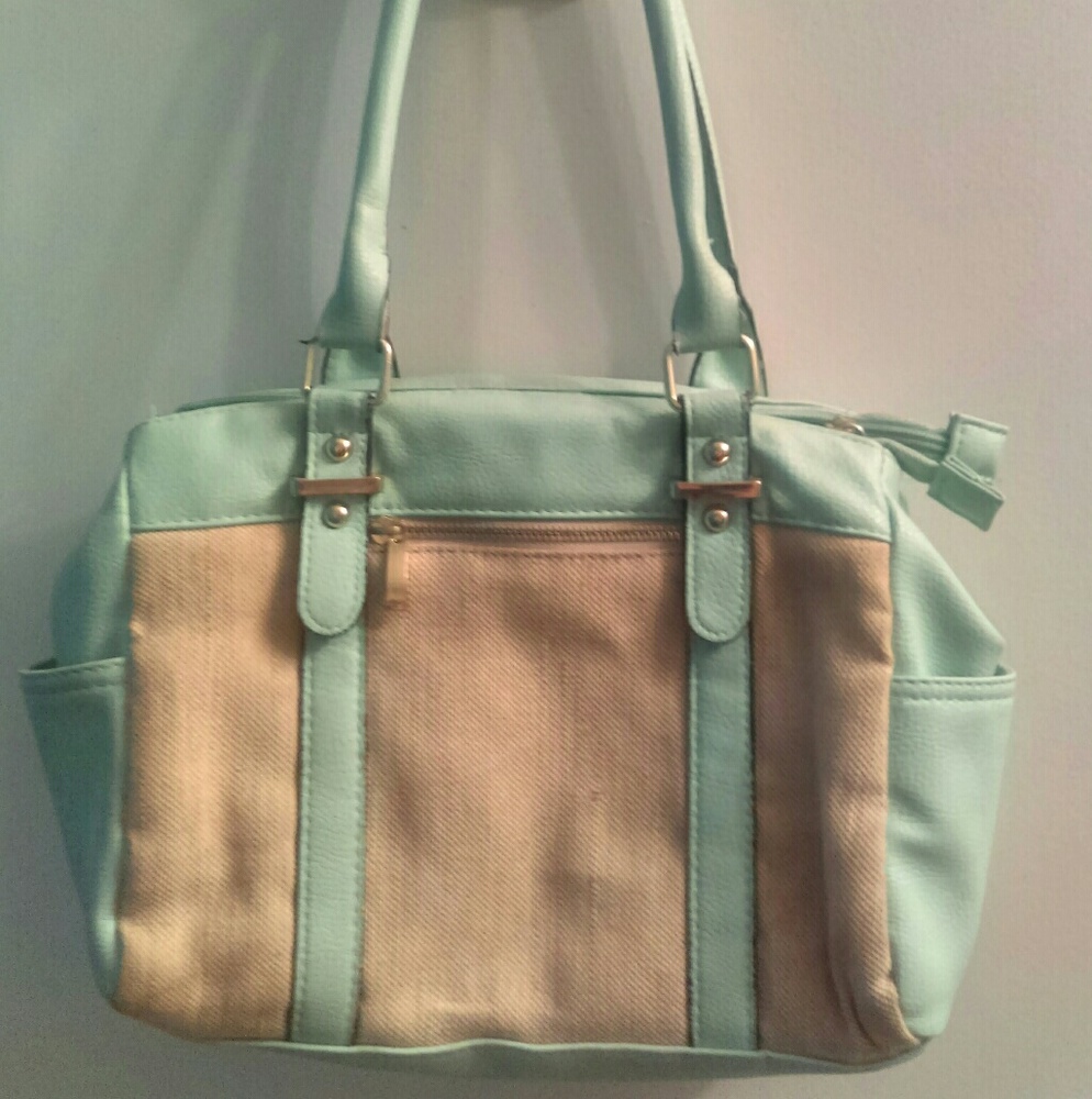 Teal / mint blue purse
